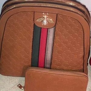 Backpack with matching wallet